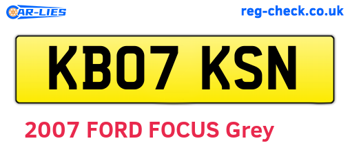 KB07KSN are the vehicle registration plates.