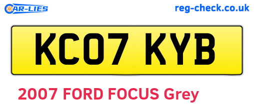 KC07KYB are the vehicle registration plates.
