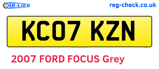 KC07KZN are the vehicle registration plates.