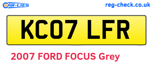 KC07LFR are the vehicle registration plates.