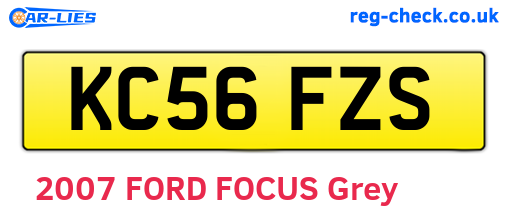 KC56FZS are the vehicle registration plates.