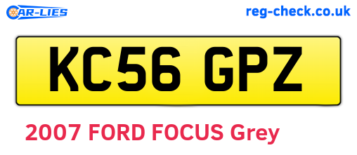 KC56GPZ are the vehicle registration plates.