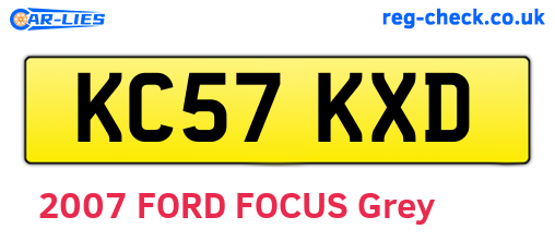 KC57KXD are the vehicle registration plates.
