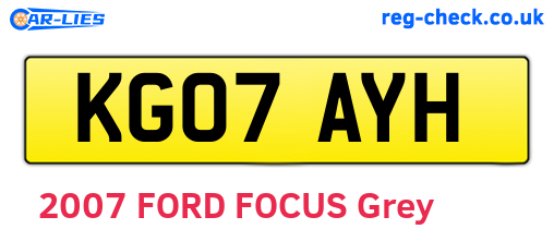 KG07AYH are the vehicle registration plates.