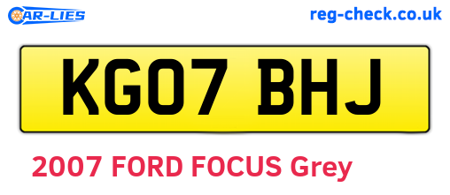 KG07BHJ are the vehicle registration plates.
