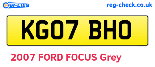 KG07BHO are the vehicle registration plates.