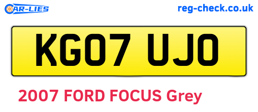 KG07UJO are the vehicle registration plates.