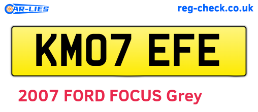KM07EFE are the vehicle registration plates.