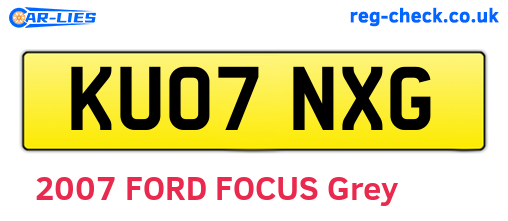 KU07NXG are the vehicle registration plates.