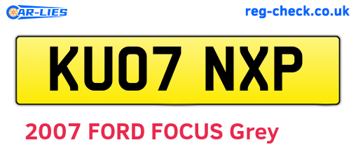 KU07NXP are the vehicle registration plates.