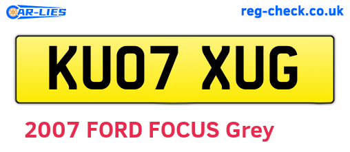 KU07XUG are the vehicle registration plates.