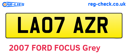 LA07AZR are the vehicle registration plates.