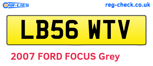 LB56WTV are the vehicle registration plates.