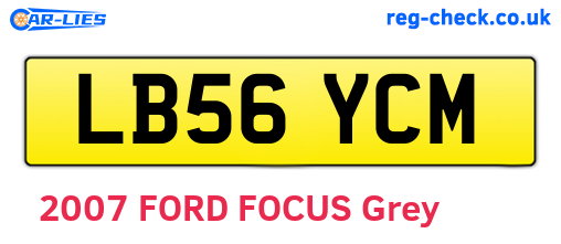 LB56YCM are the vehicle registration plates.