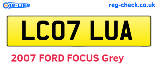 LC07LUA are the vehicle registration plates.