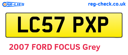 LC57PXP are the vehicle registration plates.