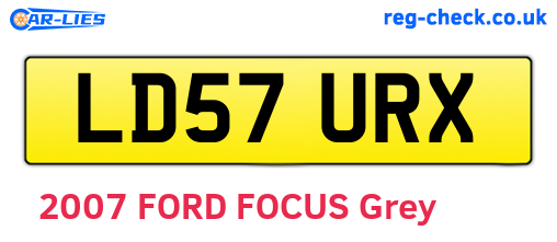 LD57URX are the vehicle registration plates.