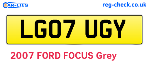 LG07UGY are the vehicle registration plates.