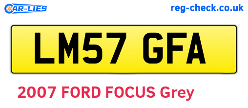 LM57GFA are the vehicle registration plates.