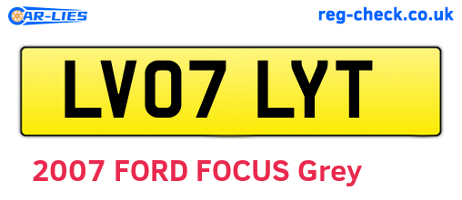 LV07LYT are the vehicle registration plates.
