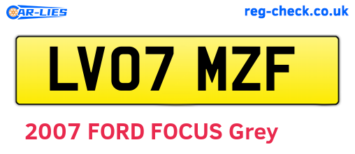 LV07MZF are the vehicle registration plates.