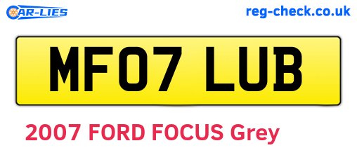 MF07LUB are the vehicle registration plates.