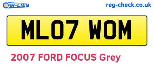ML07WOM are the vehicle registration plates.
