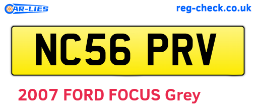 NC56PRV are the vehicle registration plates.