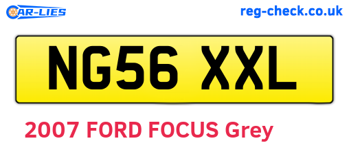 NG56XXL are the vehicle registration plates.