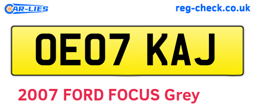 OE07KAJ are the vehicle registration plates.