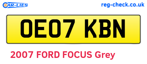 OE07KBN are the vehicle registration plates.