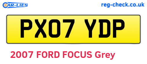 PX07YDP are the vehicle registration plates.