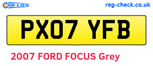 PX07YFB are the vehicle registration plates.