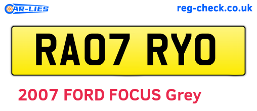 RA07RYO are the vehicle registration plates.