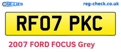 RF07PKC are the vehicle registration plates.