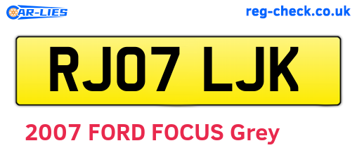 RJ07LJK are the vehicle registration plates.