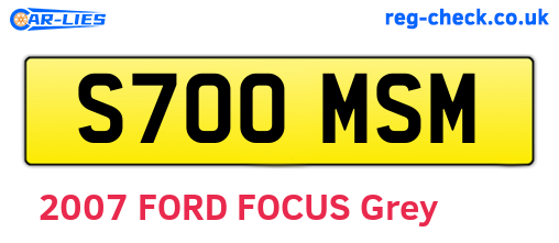 S700MSM are the vehicle registration plates.