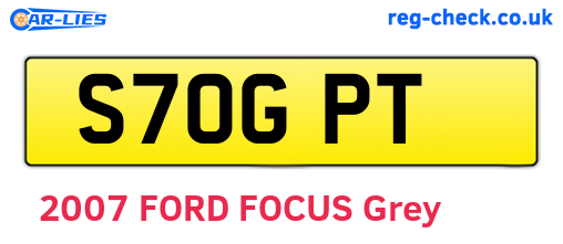 S70GPT are the vehicle registration plates.