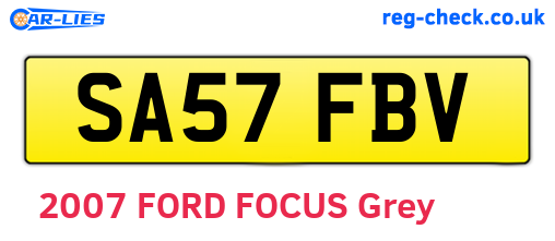SA57FBV are the vehicle registration plates.