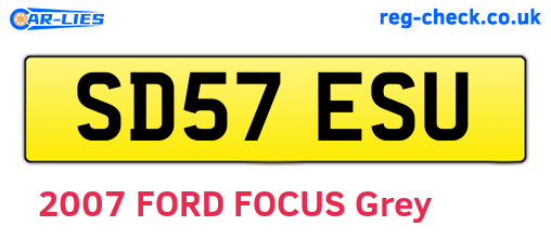 SD57ESU are the vehicle registration plates.