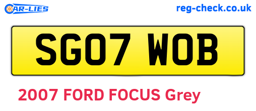 SG07WOB are the vehicle registration plates.