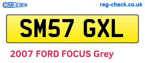 SM57GXL are the vehicle registration plates.