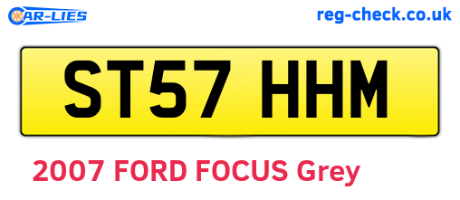 ST57HHM are the vehicle registration plates.