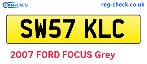 SW57KLC are the vehicle registration plates.