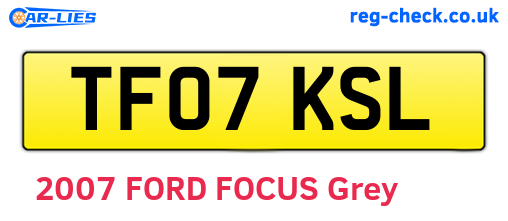 TF07KSL are the vehicle registration plates.
