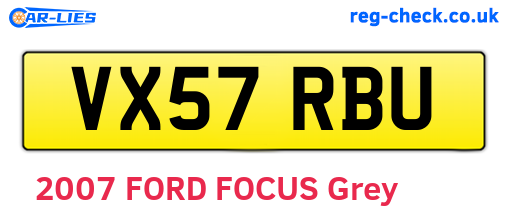 VX57RBU are the vehicle registration plates.
