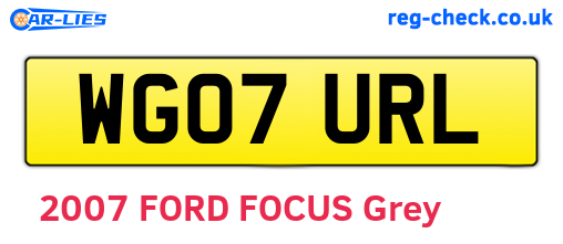 WG07URL are the vehicle registration plates.