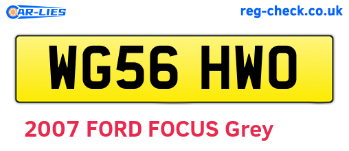 WG56HWO are the vehicle registration plates.