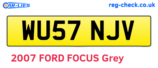WU57NJV are the vehicle registration plates.