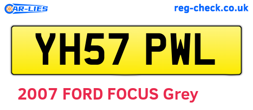 YH57PWL are the vehicle registration plates.